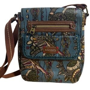 Sakroots Small Flap Messenger Bag Teal Spirit Desert NWT